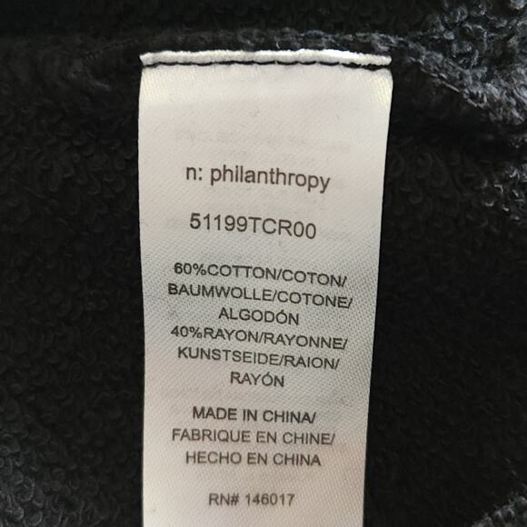 n:PHILANTHROPY Coco destroyed distressed sweat shorts in vintage black Sz L NEW - Picture 7 of 10